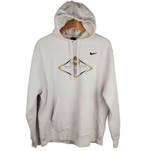 Nike White Hoodie with Gold and Black NC Wesleyan Lacrosse Graphic. XL. #181